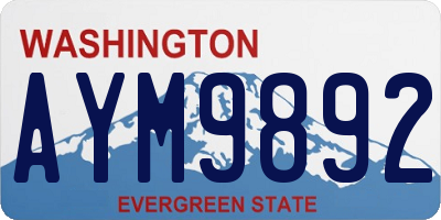 WA license plate AYM9892