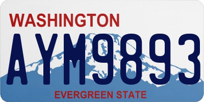 WA license plate AYM9893