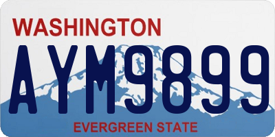 WA license plate AYM9899