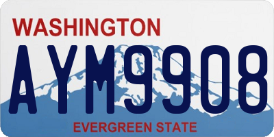 WA license plate AYM9908