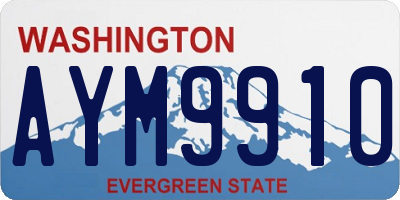 WA license plate AYM9910