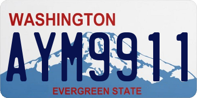 WA license plate AYM9911