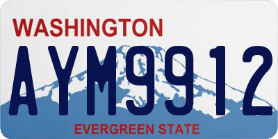 WA license plate AYM9912