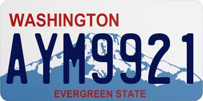 WA license plate AYM9921