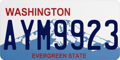 WA license plate AYM9923