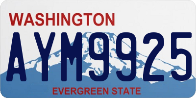 WA license plate AYM9925