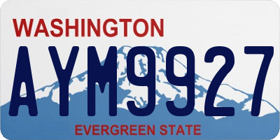 WA license plate AYM9927