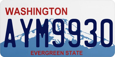 WA license plate AYM9930