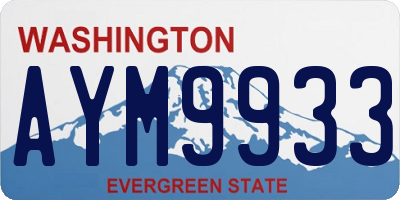 WA license plate AYM9933