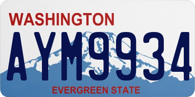 WA license plate AYM9934