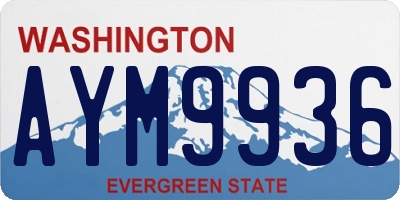 WA license plate AYM9936