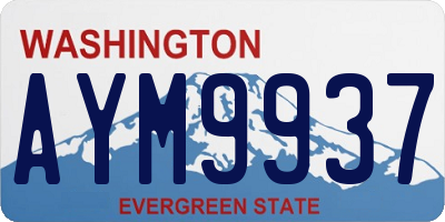 WA license plate AYM9937