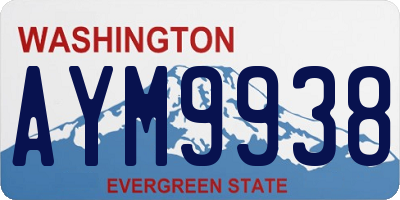 WA license plate AYM9938
