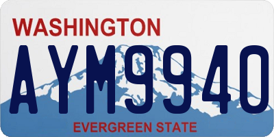 WA license plate AYM9940