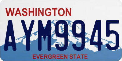 WA license plate AYM9945