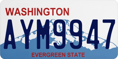 WA license plate AYM9947