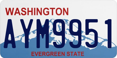 WA license plate AYM9951