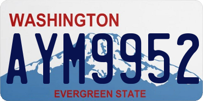 WA license plate AYM9952