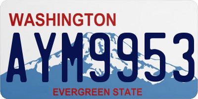 WA license plate AYM9953