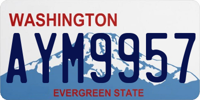 WA license plate AYM9957