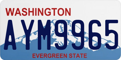 WA license plate AYM9965