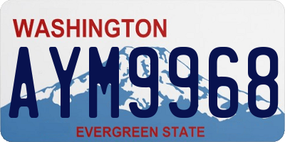 WA license plate AYM9968