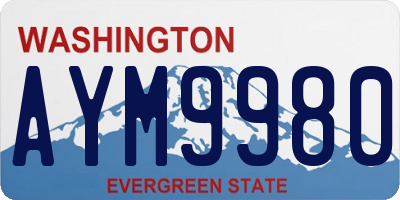 WA license plate AYM9980