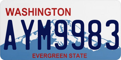 WA license plate AYM9983