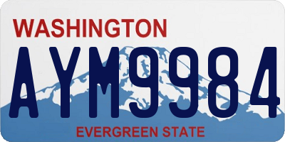 WA license plate AYM9984