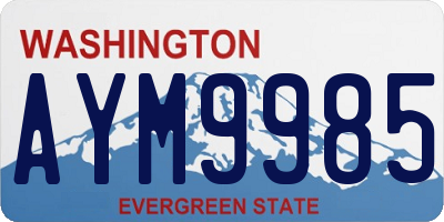 WA license plate AYM9985