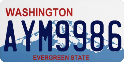 WA license plate AYM9986