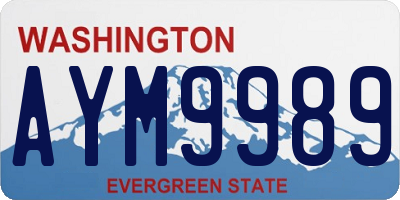 WA license plate AYM9989
