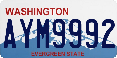 WA license plate AYM9992