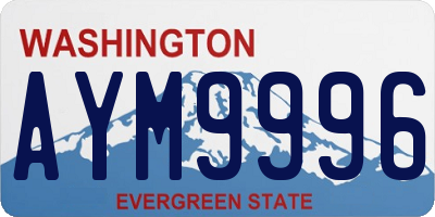 WA license plate AYM9996