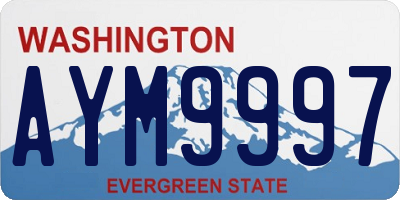 WA license plate AYM9997