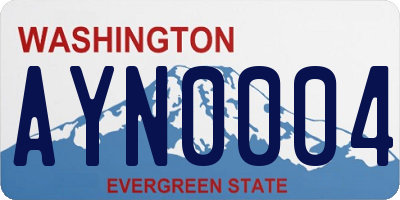 WA license plate AYN0004
