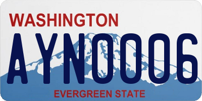 WA license plate AYN0006