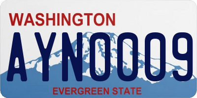 WA license plate AYN0009