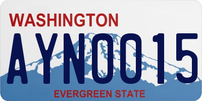 WA license plate AYN0015