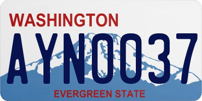 WA license plate AYN0037