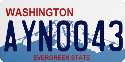 WA license plate AYN0043