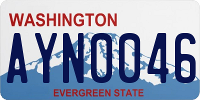 WA license plate AYN0046