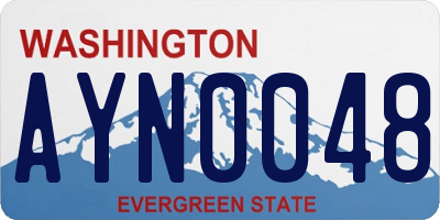 WA license plate AYN0048