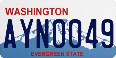 WA license plate AYN0049