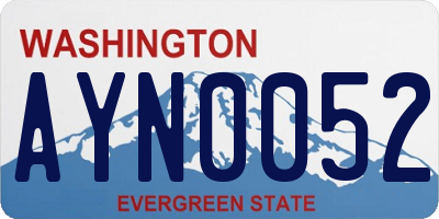WA license plate AYN0052