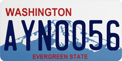 WA license plate AYN0056
