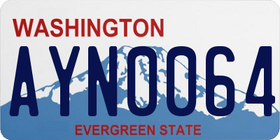WA license plate AYN0064
