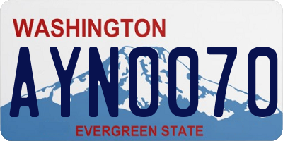 WA license plate AYN0070