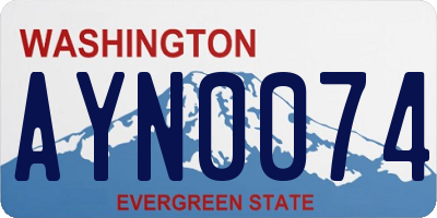WA license plate AYN0074