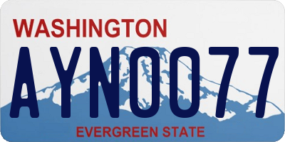 WA license plate AYN0077